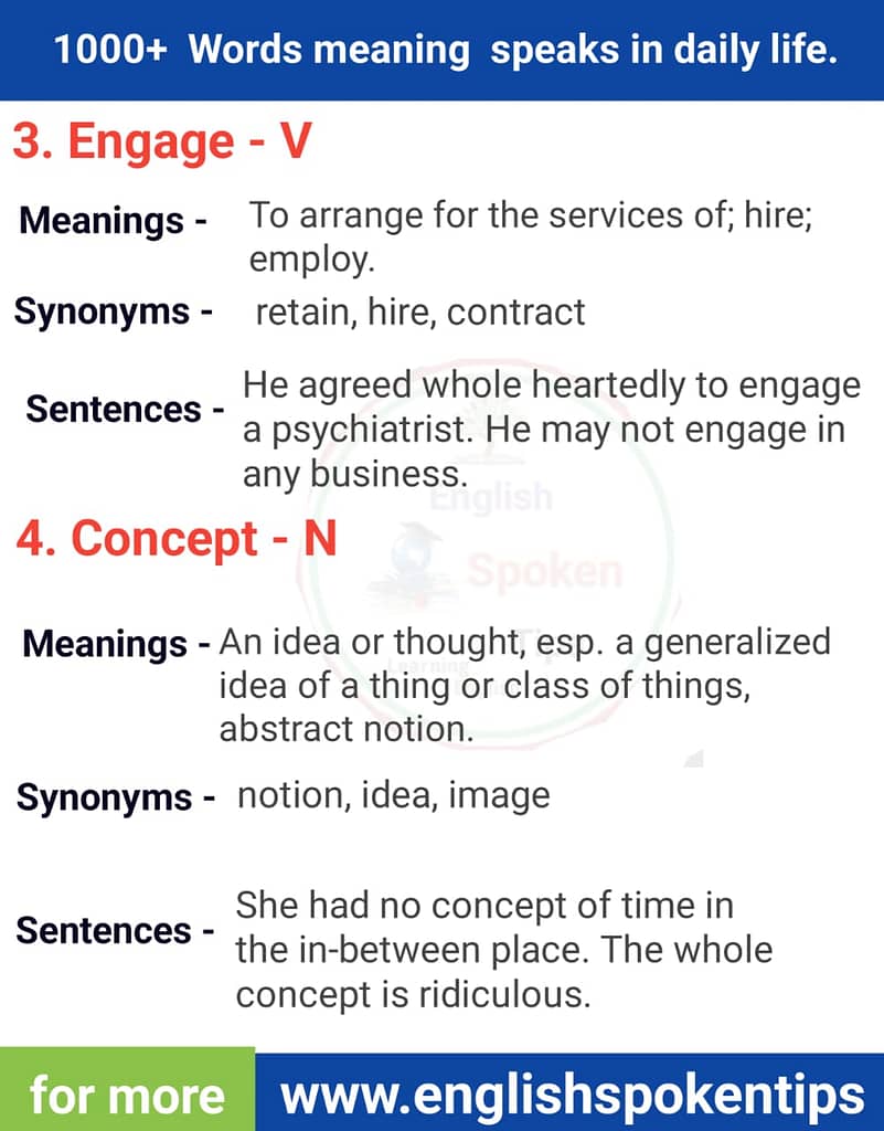 1000+ words meaning speaks in daily life.